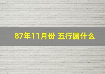 87年11月份 五行属什么